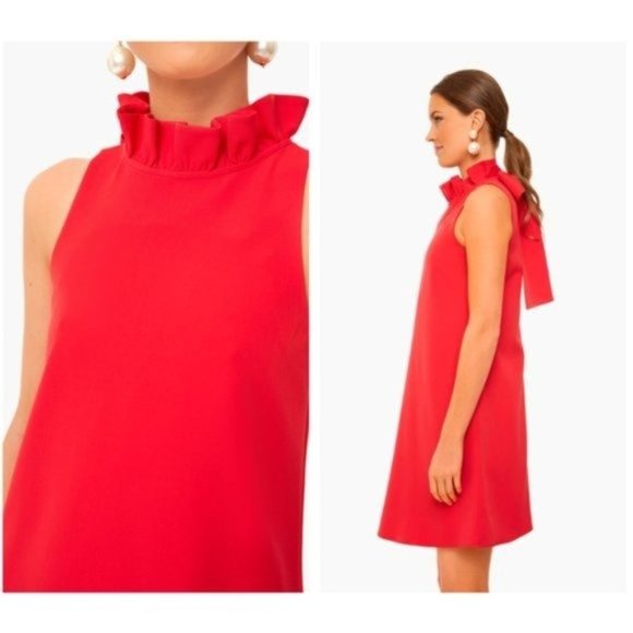 Tuckernuck NEW Blythe Poppy Preppy Bow Sleeveless Mini Dress Cherry Red Size XXS - Picture 2 of 12